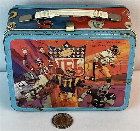 Vintage 1978 NFL LUNCH BOX King Seeley Metal Lunch Box 